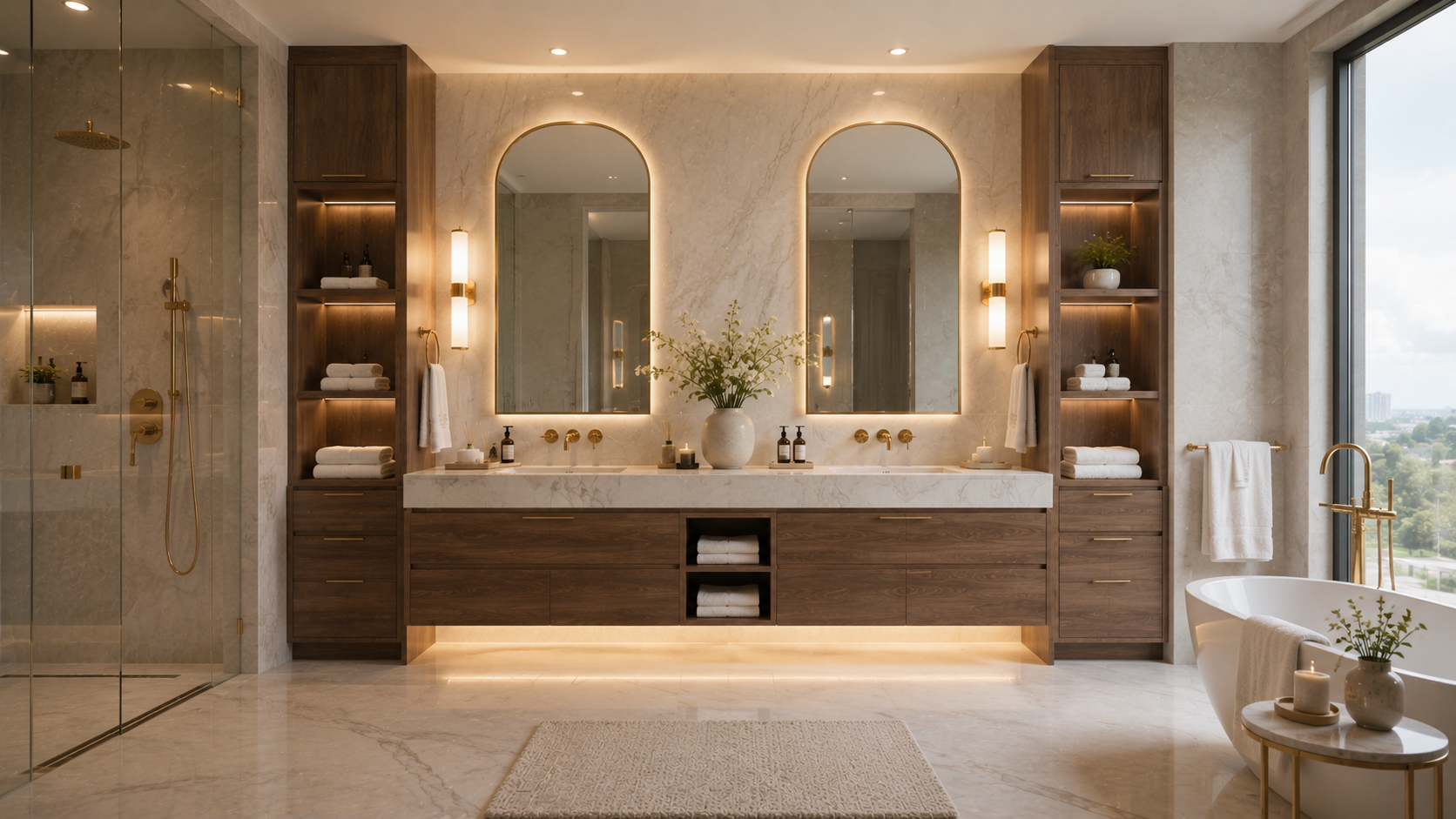 Double Vanity Bathroom in Abu Dhabi - bathroom design variety 12