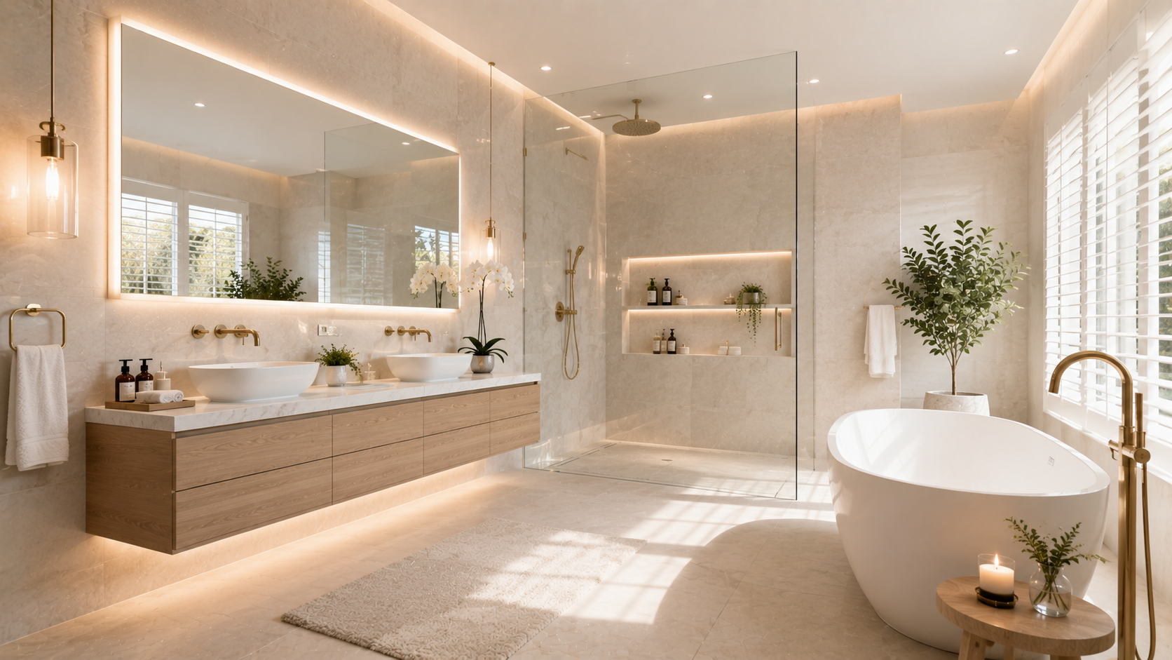 Floating Vanity Bathroom in Abu Dhabi - bathroom design variety 28