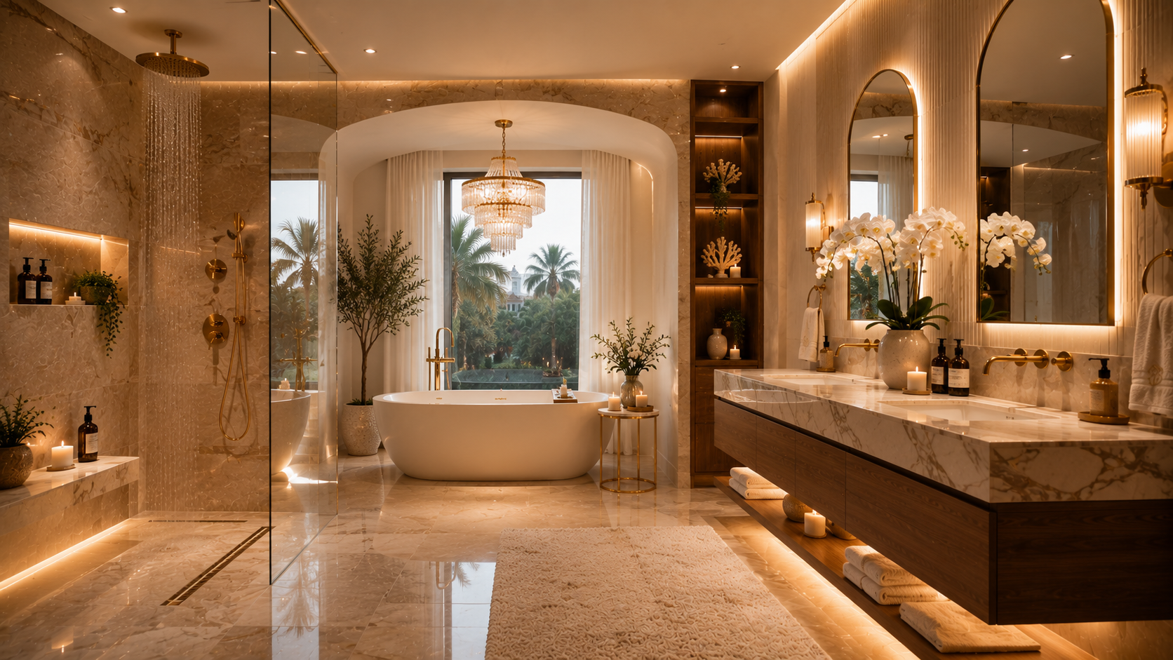 Gold Fixture Bathroom in Abu Dhabi - bathroom design variety 13