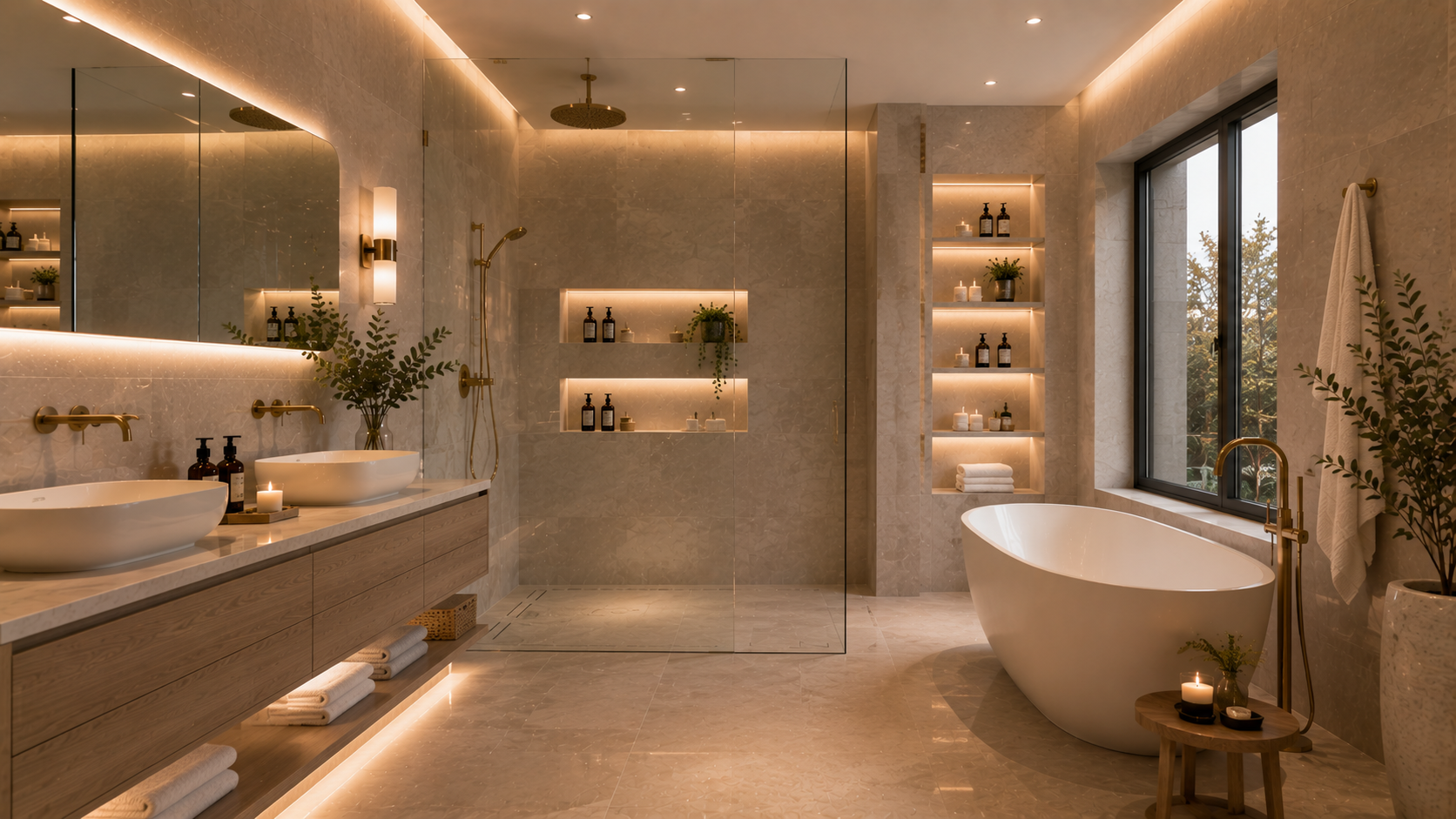 Shower Niche Bathroom in Abu Dhabi - bathroom design variety 27