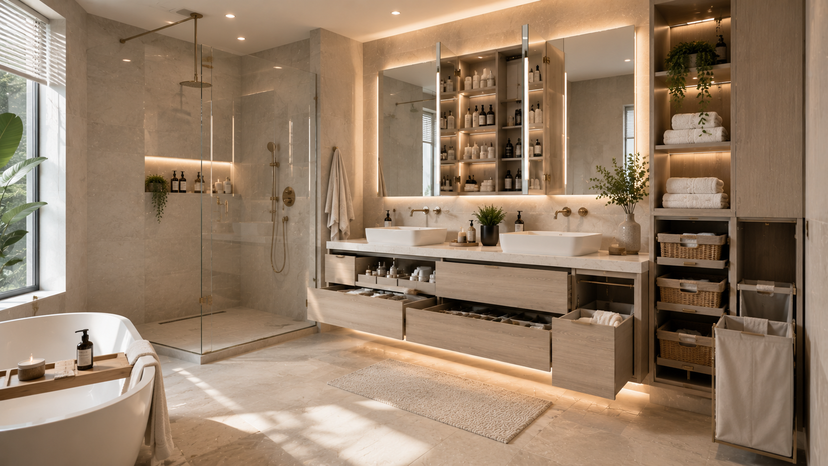 Smart Storage Bathroom in Abu Dhabi - bathroom design variety 17