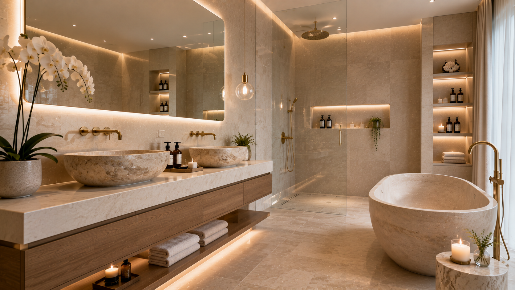 Stone Basin Bathroom in Abu Dhabi - bathroom design variety 29