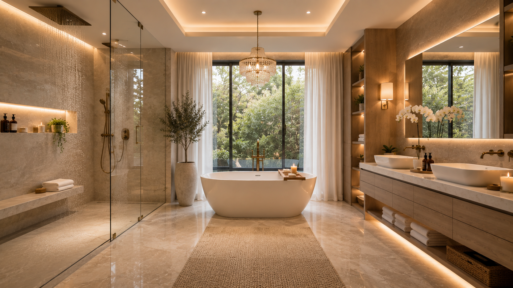 Villa Master Bathroom in Abu Dhabi - bathroom design variety 21