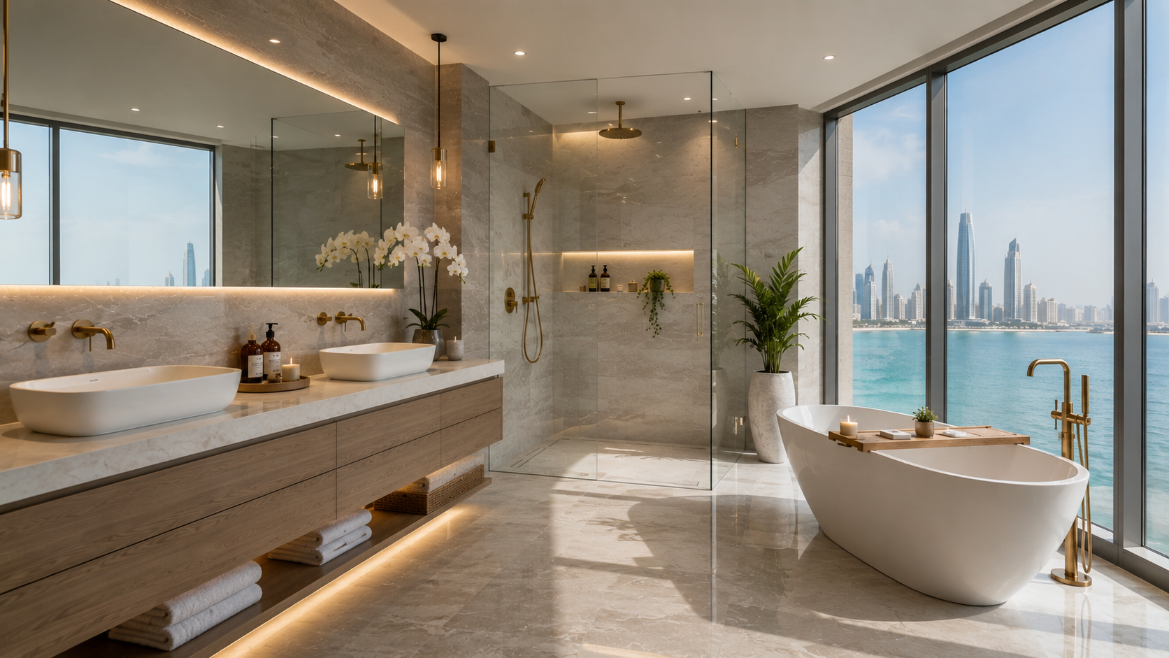 Waterfront Apartment Bathroom in Abu Dhabi - bathroom design variety 22