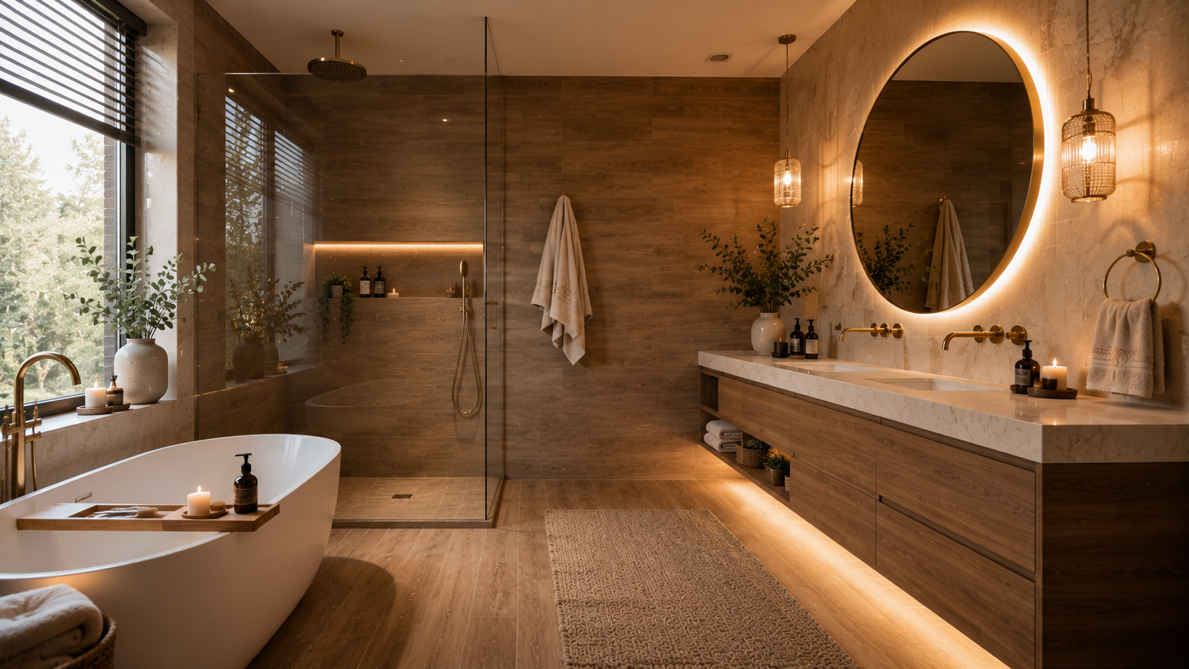 Wood-Effect Bathroom in Abu Dhabi - bathroom design variety 15